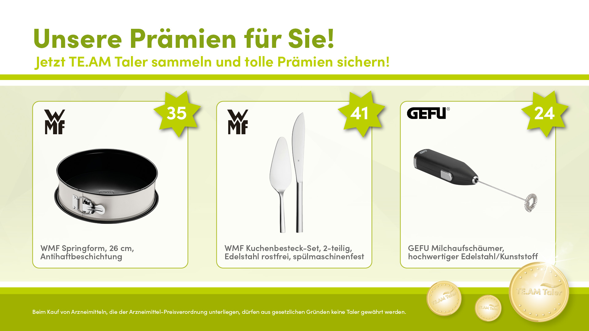 Prämien von WMF und GEFU