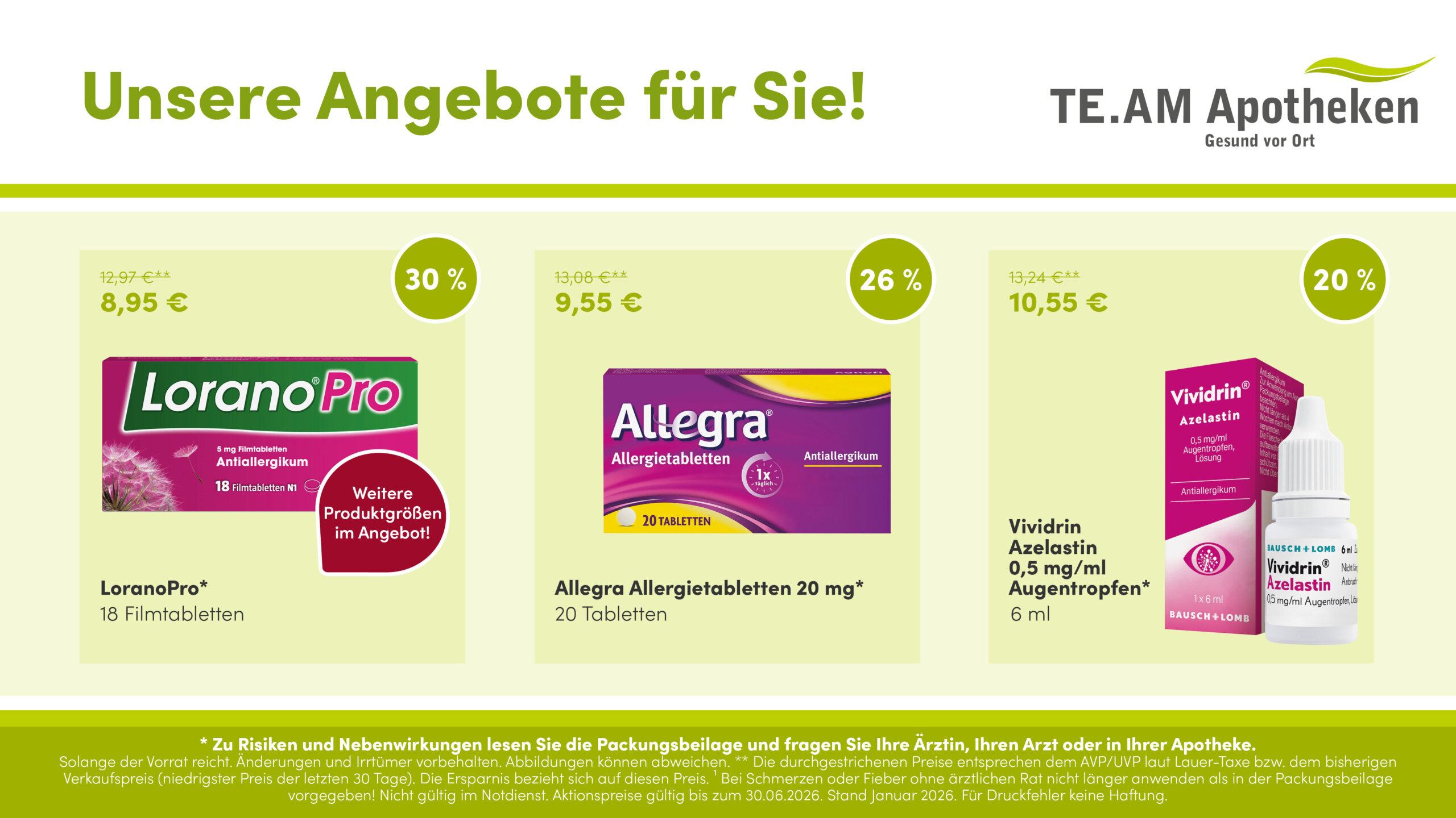 Angebote für das 2 Quartal 2026