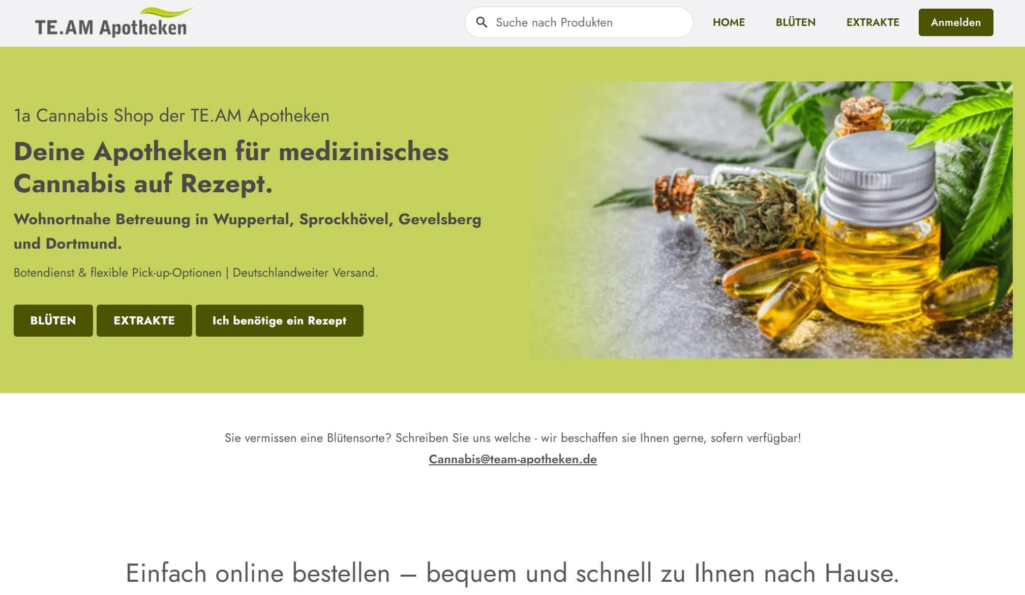 Cannabis Online Apotheke TE.AM Apotheken