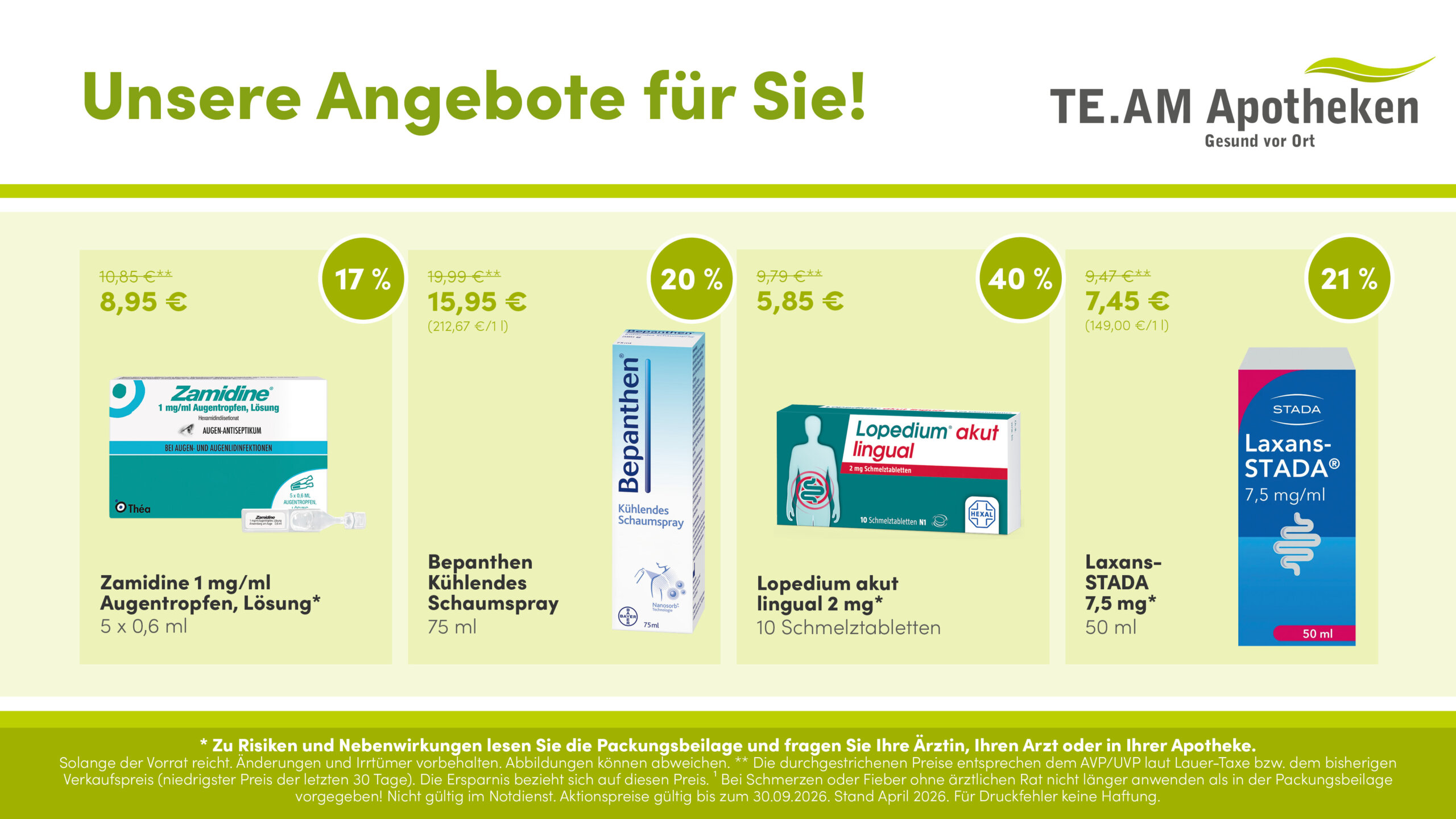 Angebote Juli bis September 2026